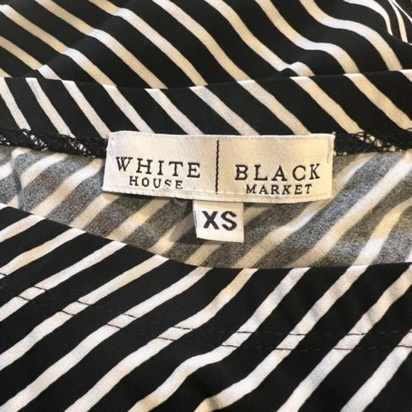 White House Black Market Black & White Asymmetrical Striped Skirt Size XS - Picture 8 of 8